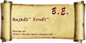 Bajkó Ernő névjegykártya
