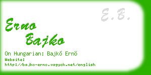 erno bajko business card