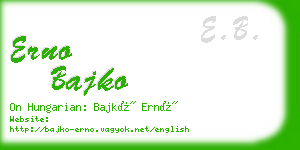 erno bajko business card
